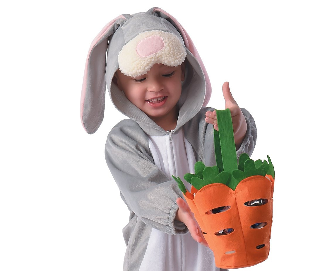 Role play-set for child Grey Bunny (jumpsuit with hood, bag), size 92/104 cm